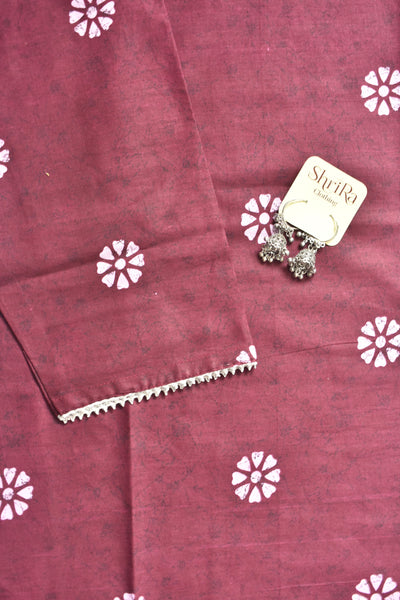 Mridula Maroon Melody Kurti Pant Set with Dupatta