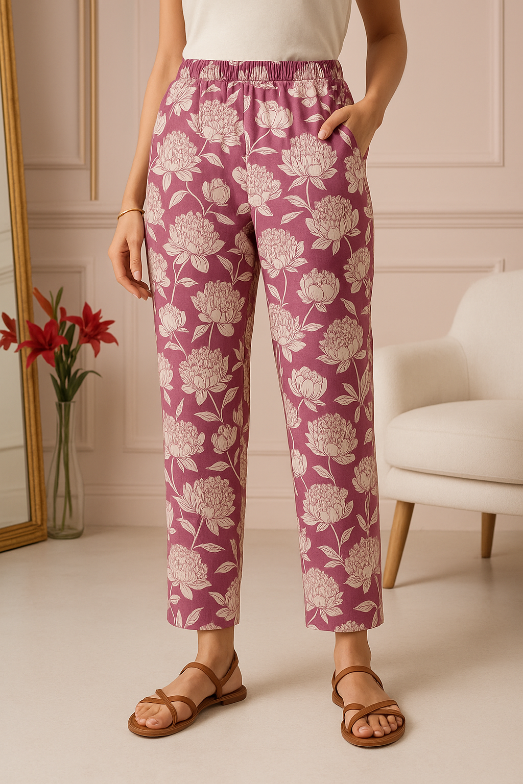 Mulberry Bloom Shirt Collar Comfort Co-ord sets