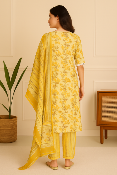 Chandanika Harvest Glow Kurti Pant Set with Dupatta