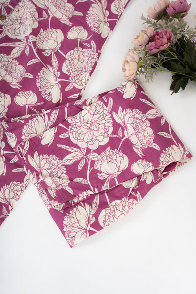 Mulberry Bloom Shirt Collar Comfort Co-ord sets