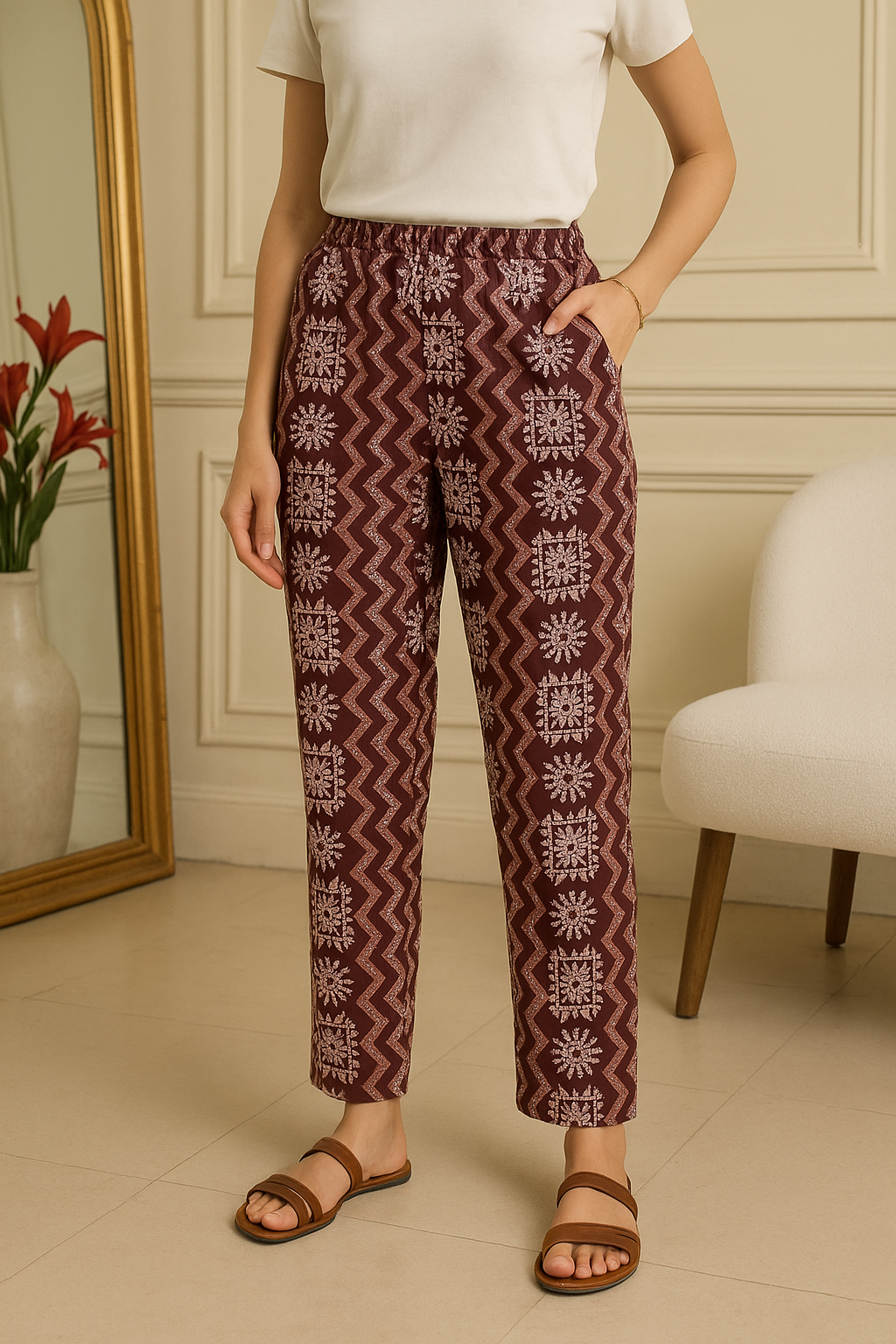 Mridula Maroon Melody Kurti Pant Set with Dupatta