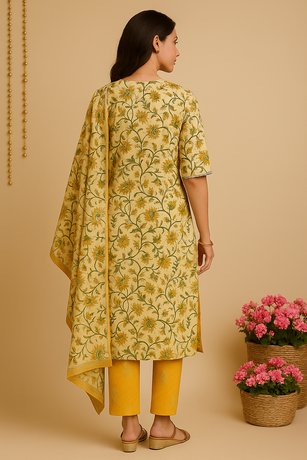 Swarna Pushp Kurti Pant Set with Dupatta