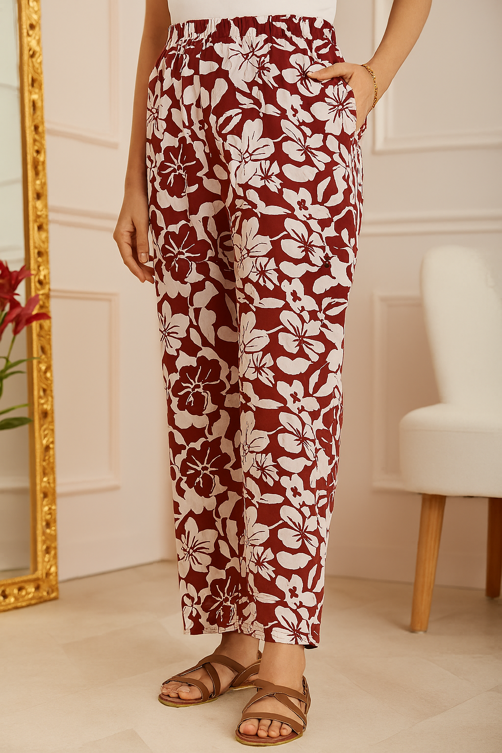 Crimson Flora Cotton Co-ord Set