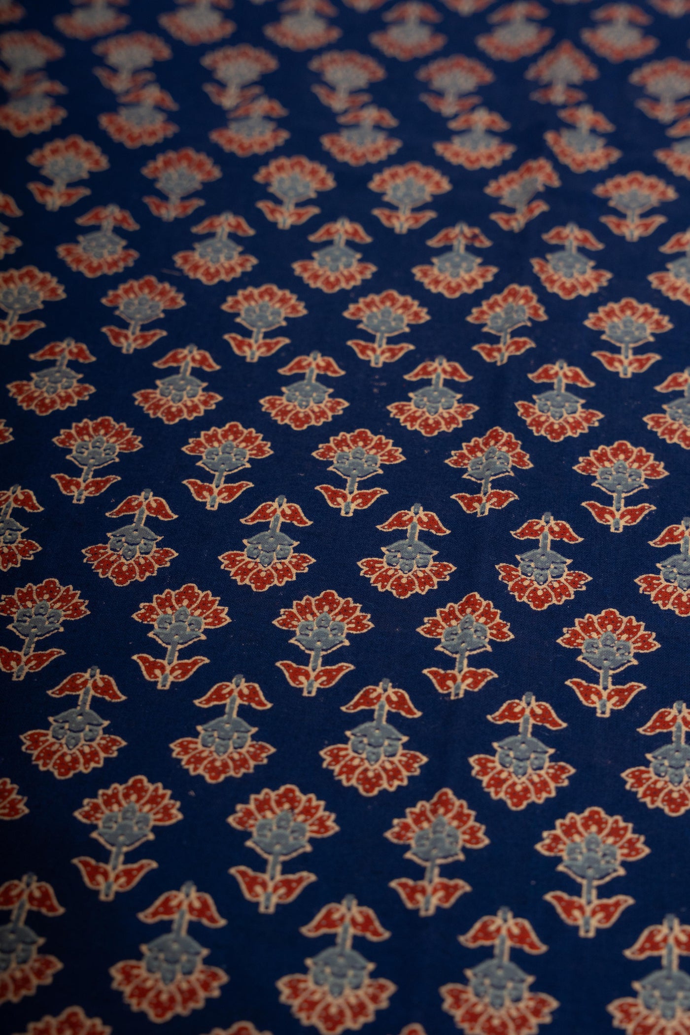 Midnight Blossom Ajrakh Print Dress