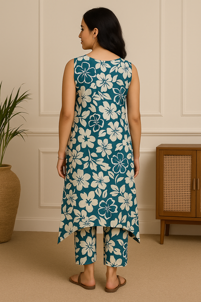 Teal Petal Harmony Co-ord Set