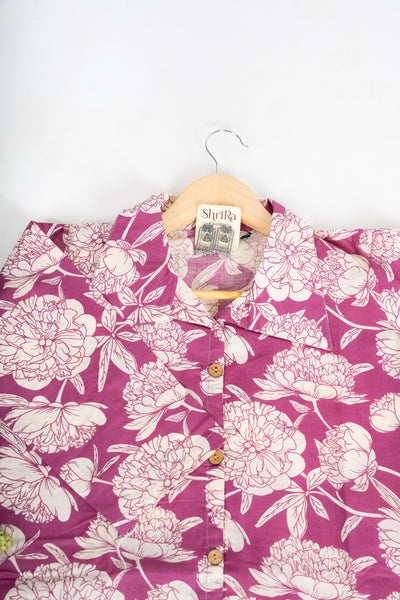 Mulberry Bloom Shirt Collar Comfort Co-ord sets