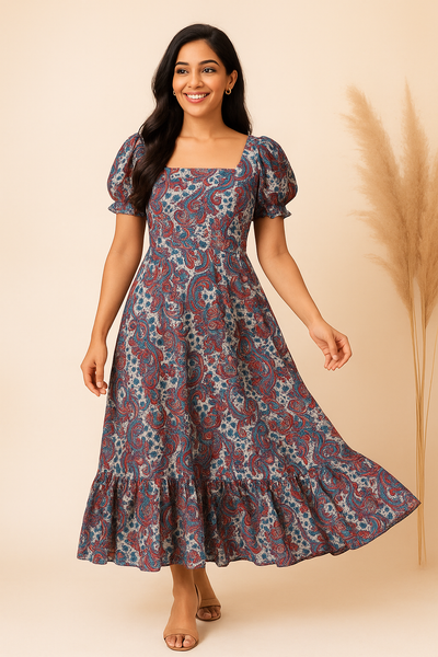 Boho Symphony Puff Dress