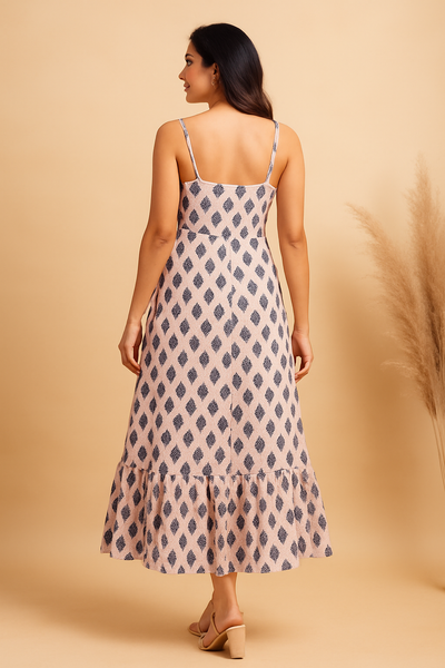 Serene Petals Ruffle Dress