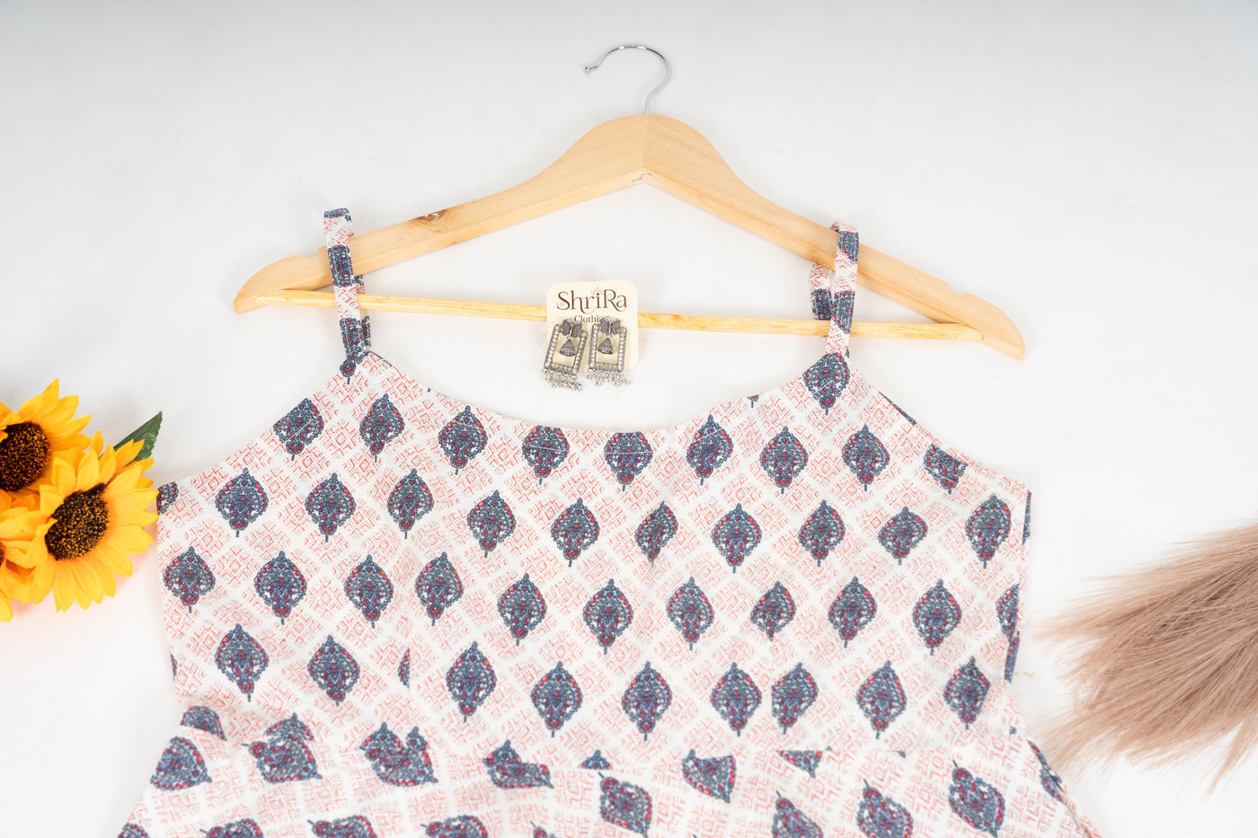 Serene Petals Ruffle Dress