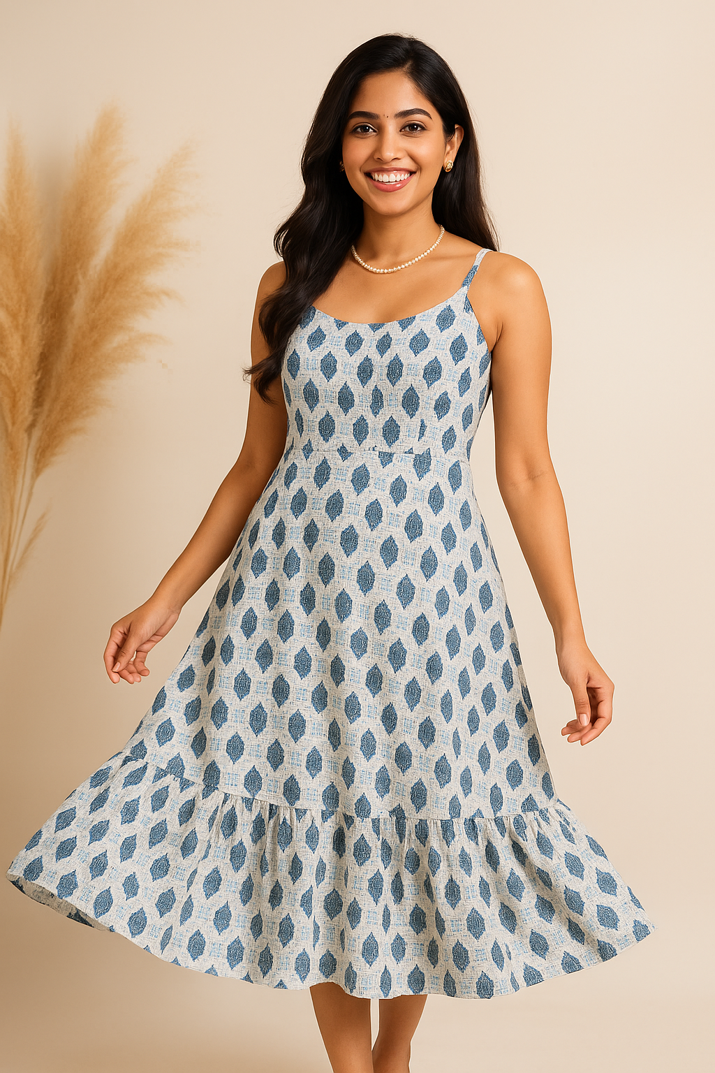 Blue Dew Ruffle Dress
