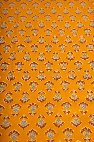 Mustard Meadow Muse Ajrakh Print Dress