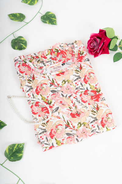 Rose Bloom Ruffle Dress