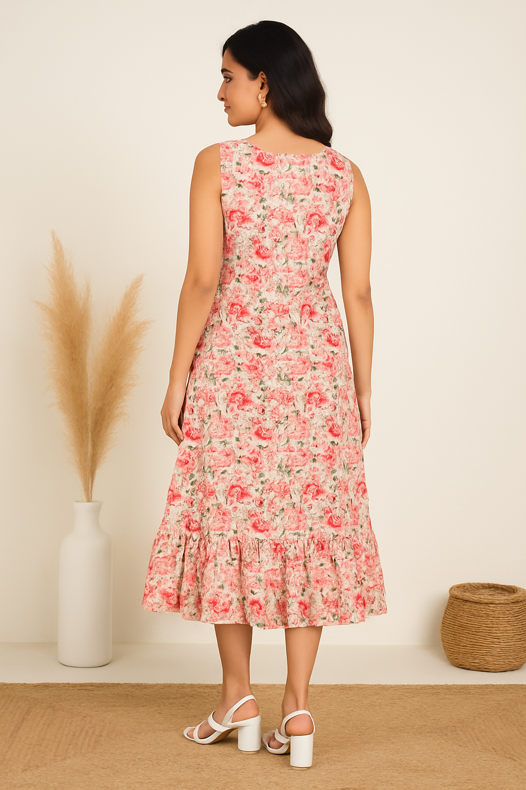 Rose Bloom Ruffle Dress