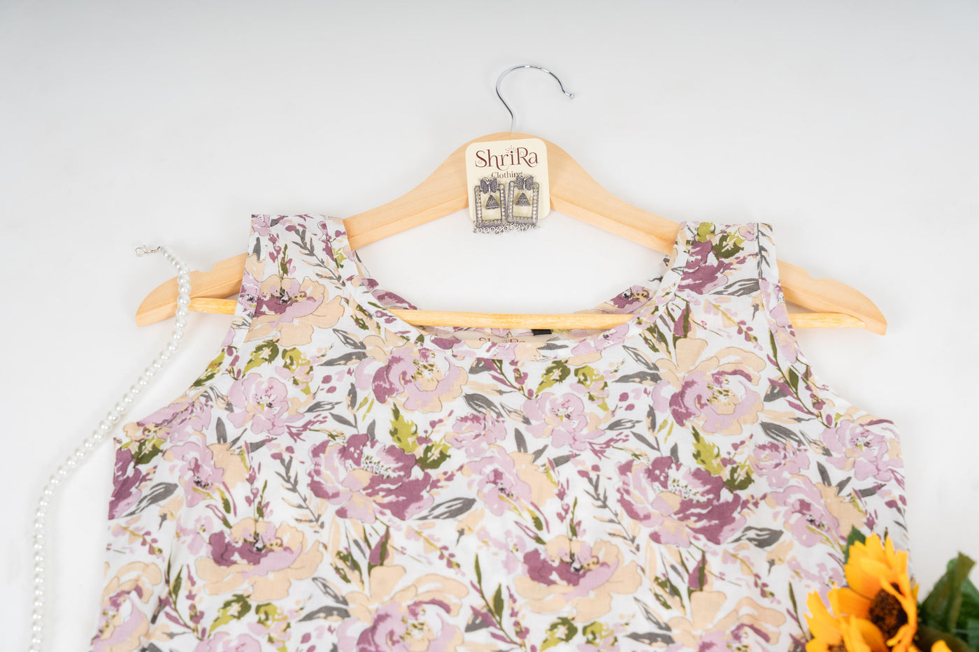 Lavender Floral Flare Dress