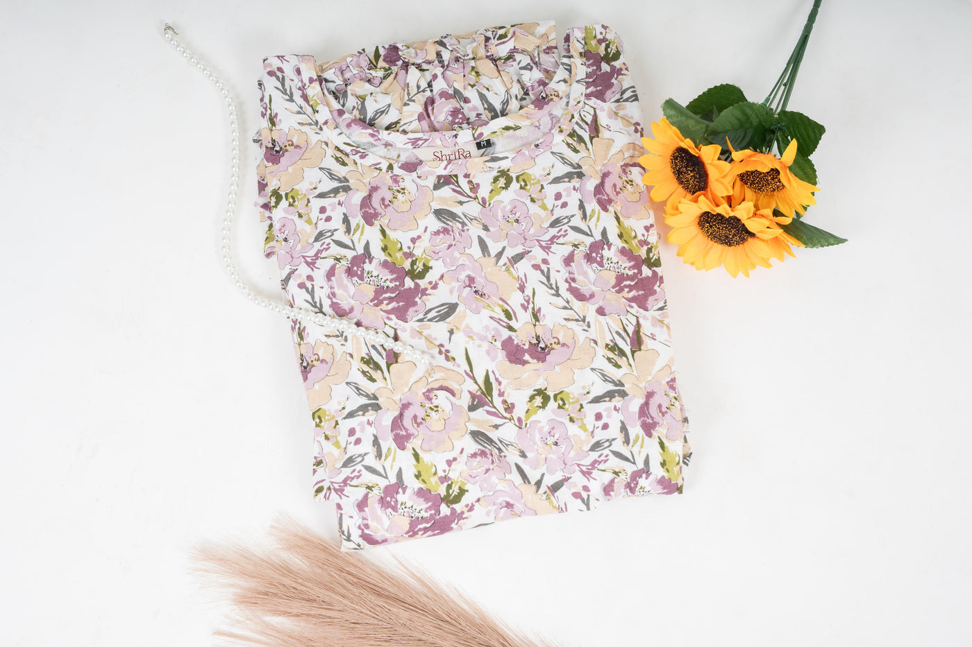 Lavender Floral Flare Dress