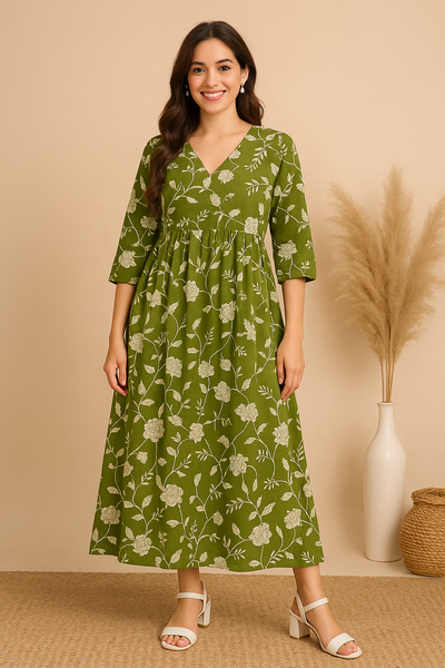 Green Botanic Whisper Dress