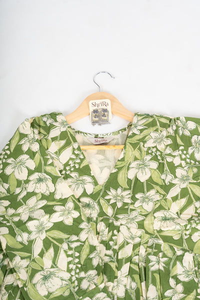 Verdant Bloom Flared Dress