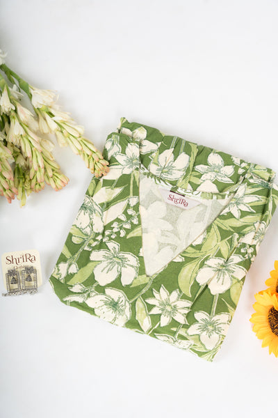 Verdant Bloom Flared Dress