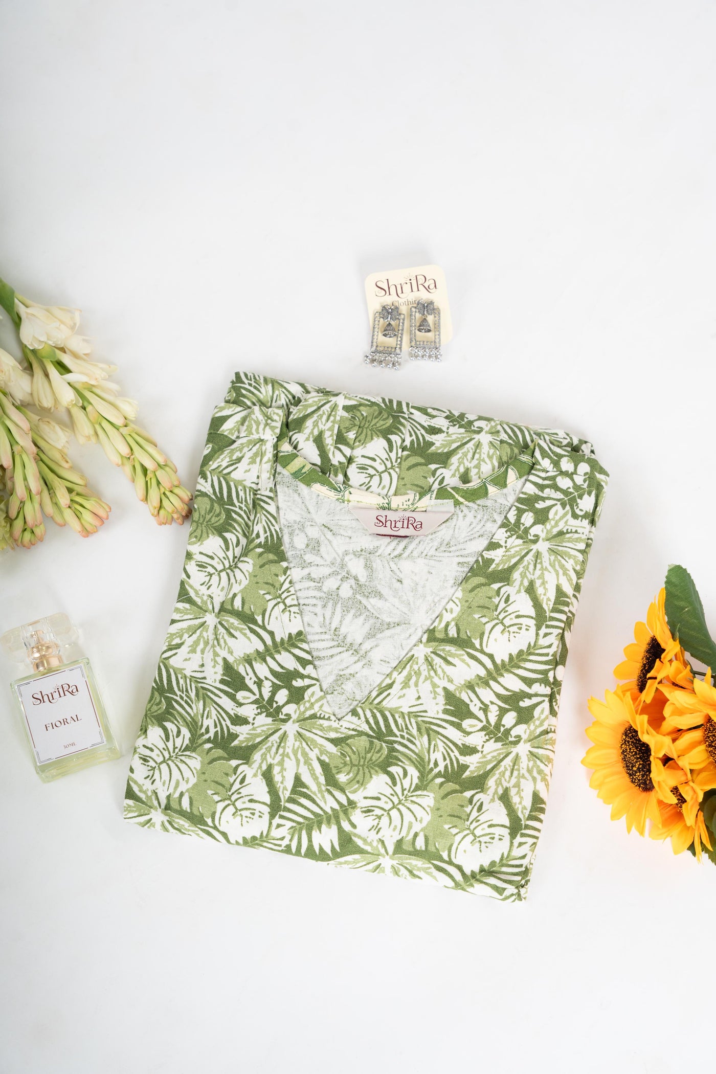 Leaflet Charm Flared Dress