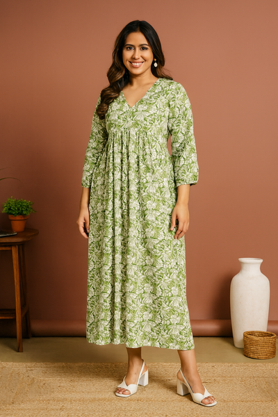 Leaflet Charm Flared Dress