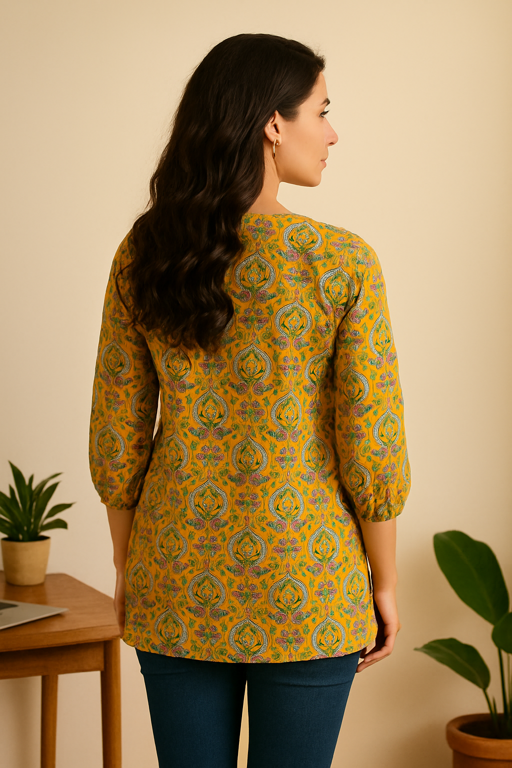 Amber Paisley Pop Short Top