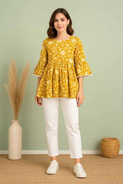 Marigold Meadow Frill Tunic