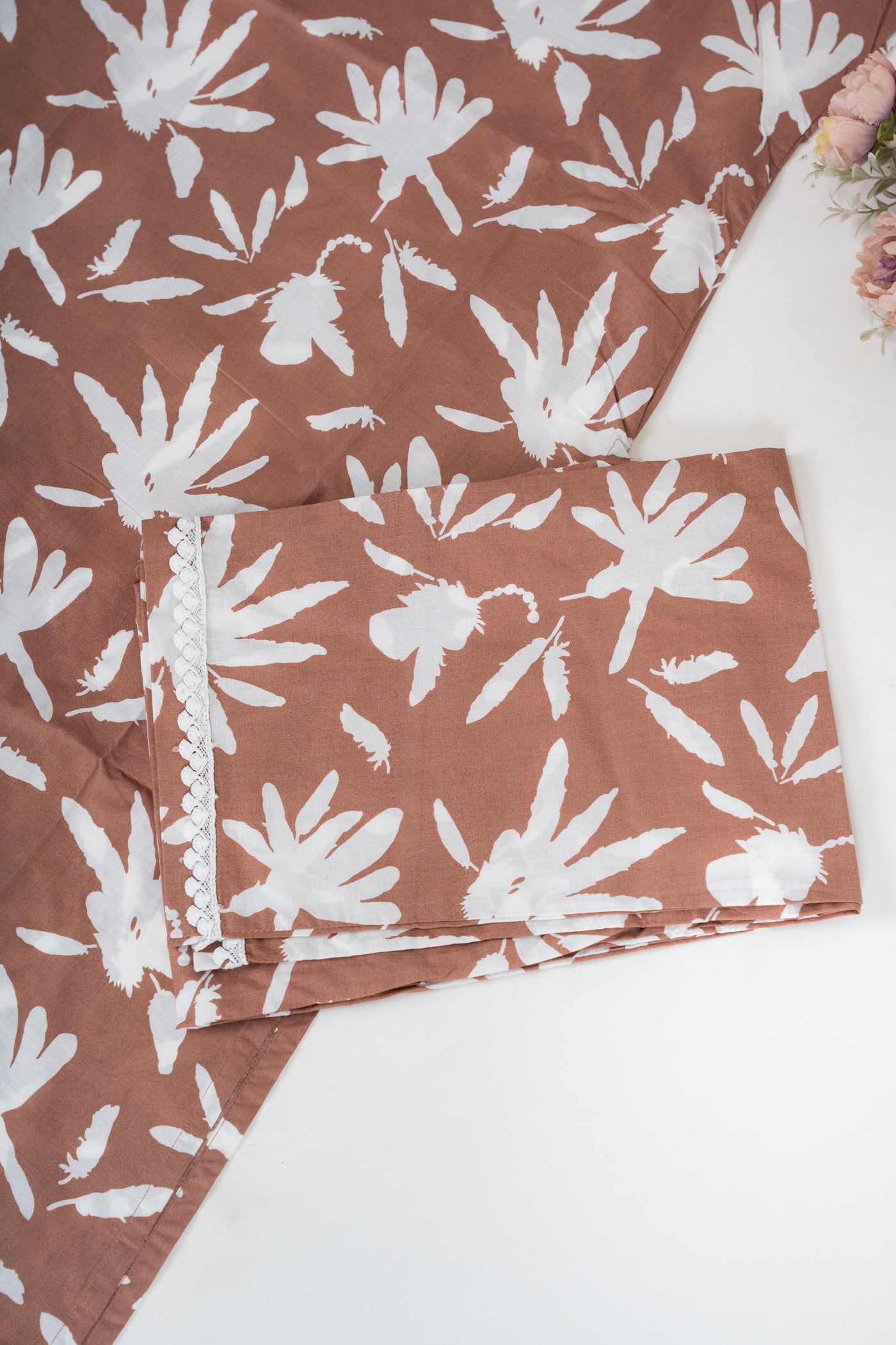 Mocha Petal V Neck Sleeveless Co-ord Set