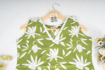 Matcha Muse V Neck Sleeveless Co-ord Set