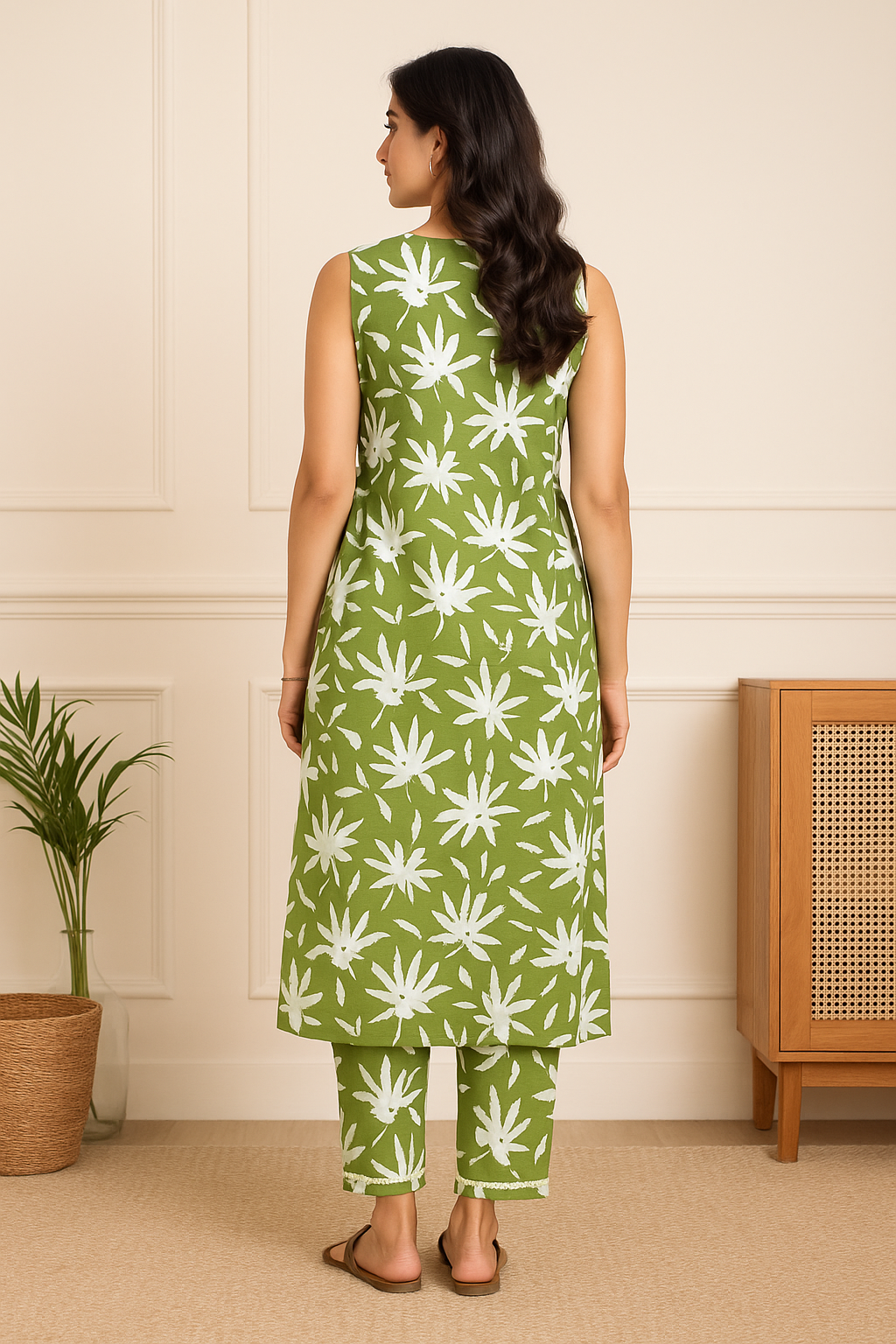 Matcha Muse V Neck Sleeveless Co-ord Set