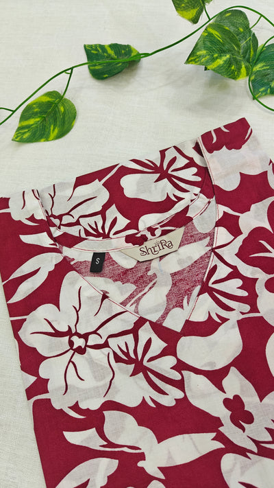 Crimson Flora Cotton Co-ord Set