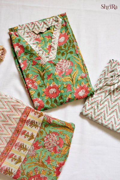 Harita Pushp Blossom Kurti Pant Set with Dupatta