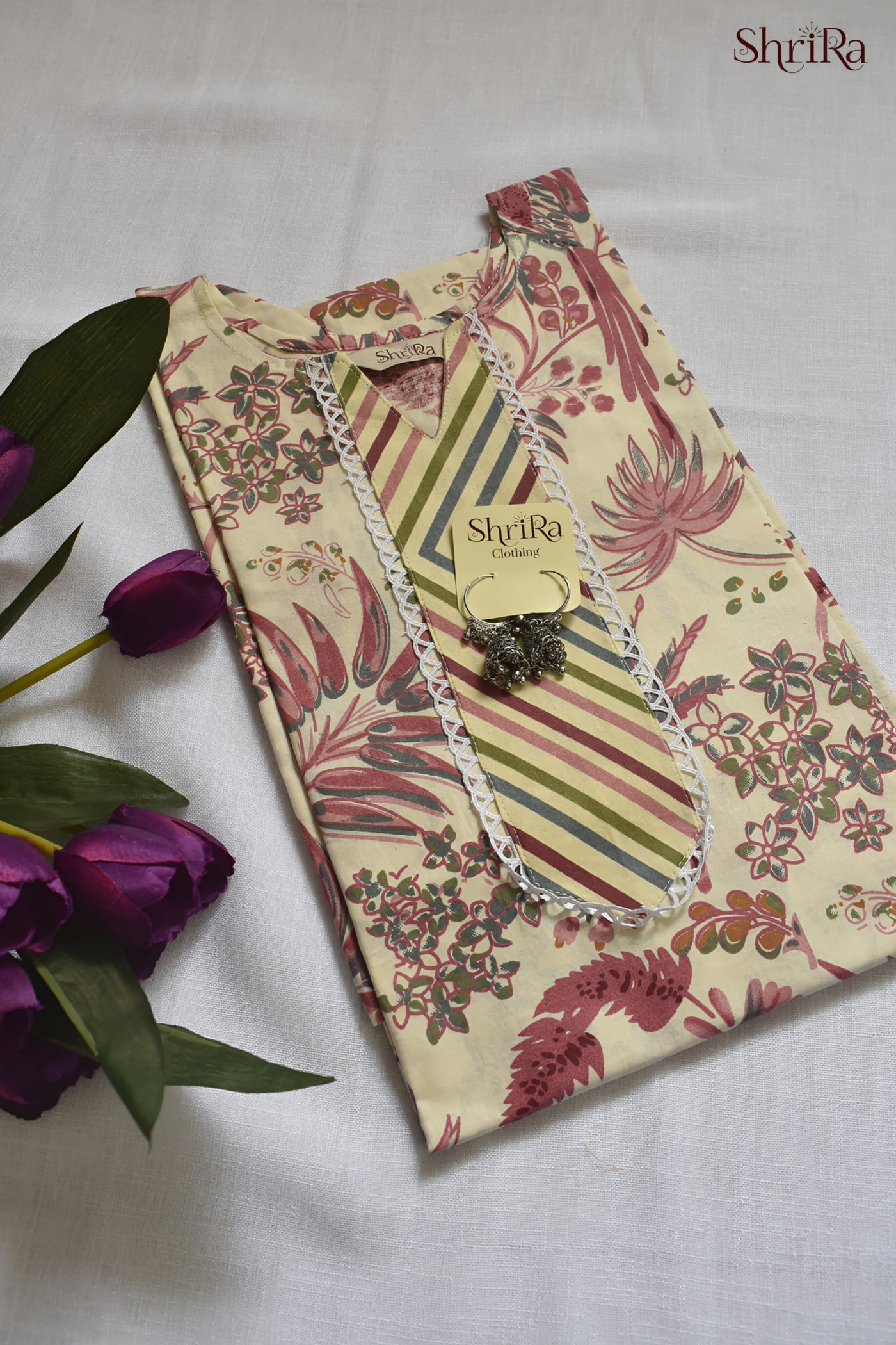 Vanya Chevron Kurti Pant Set with Dupatta