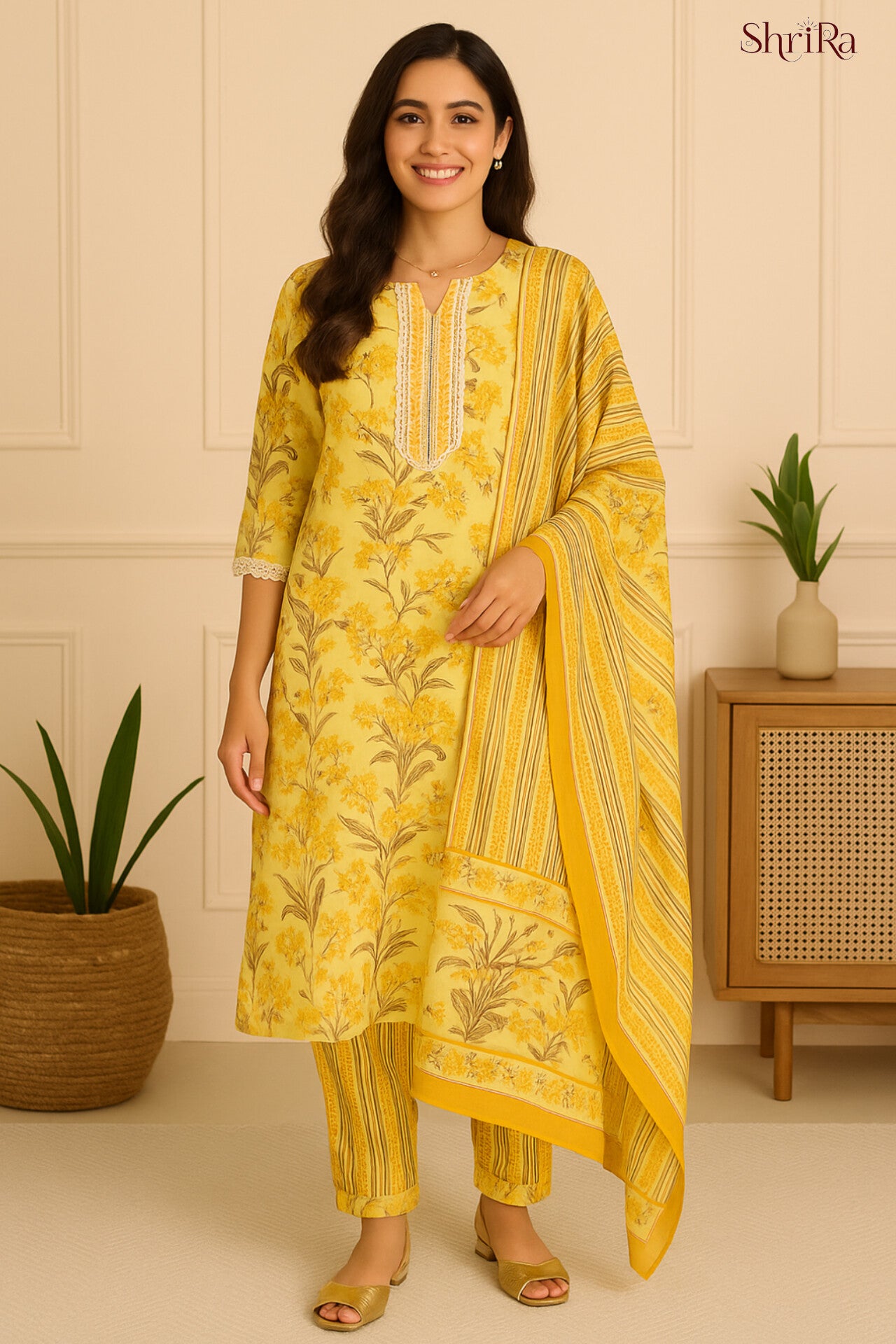 Chandanika Harvest Glow Kurti Pant Set with Dupatta