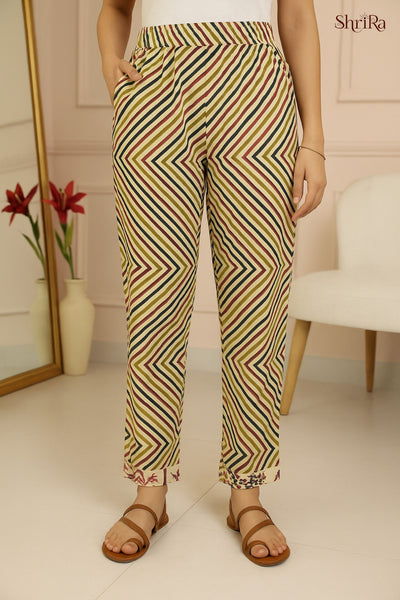 Vanya Chevron Kurti Pant Set with Dupatta